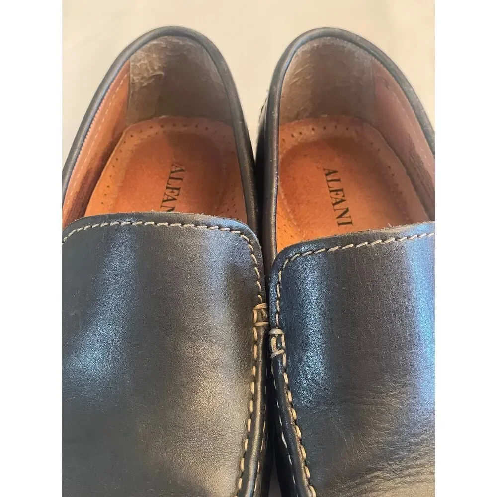 Alfani Men's Java Driving Black Leather Loafers Size‎ 9-1/2